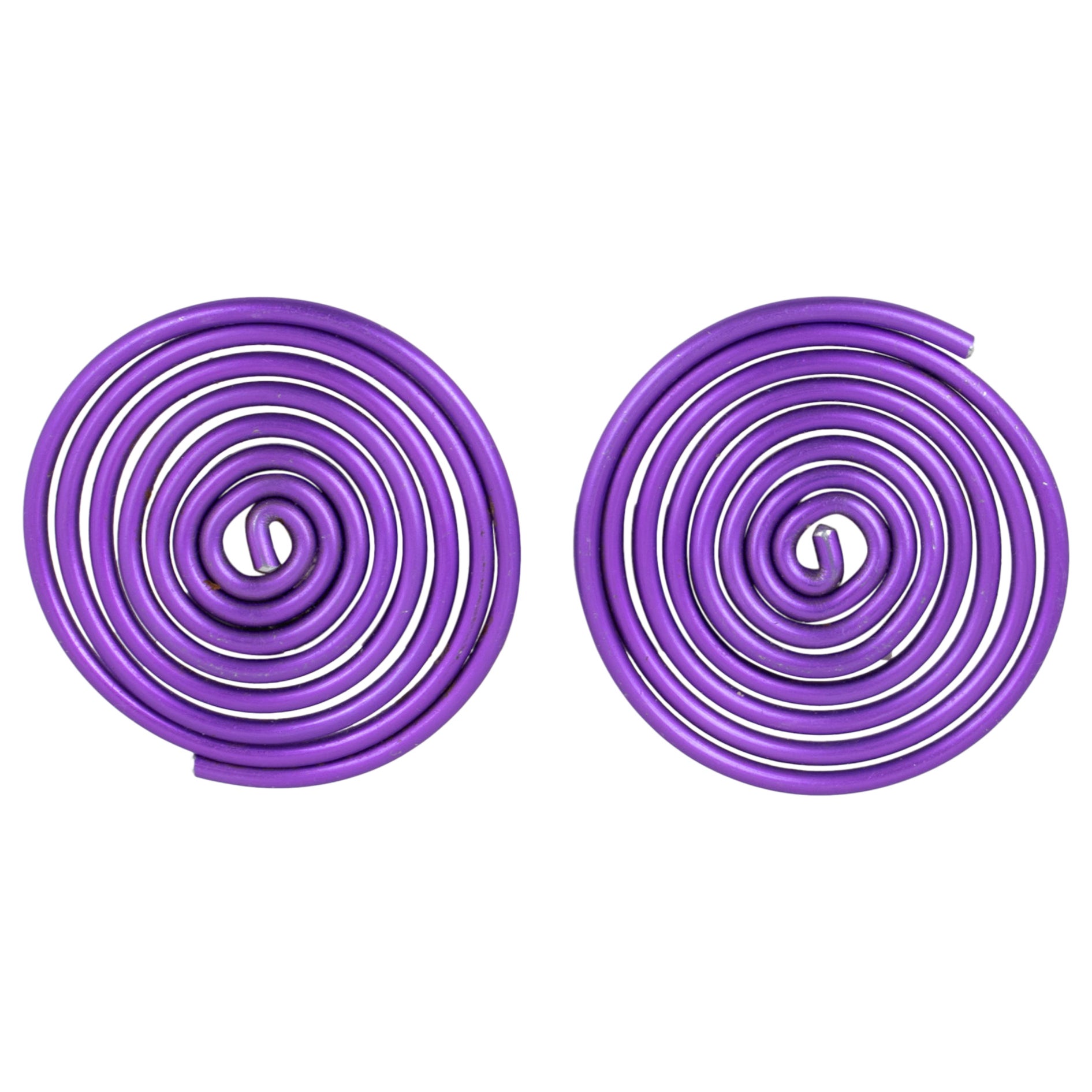 David Spada Orecchini a clip in alluminio a spirale viola modernista in vendita