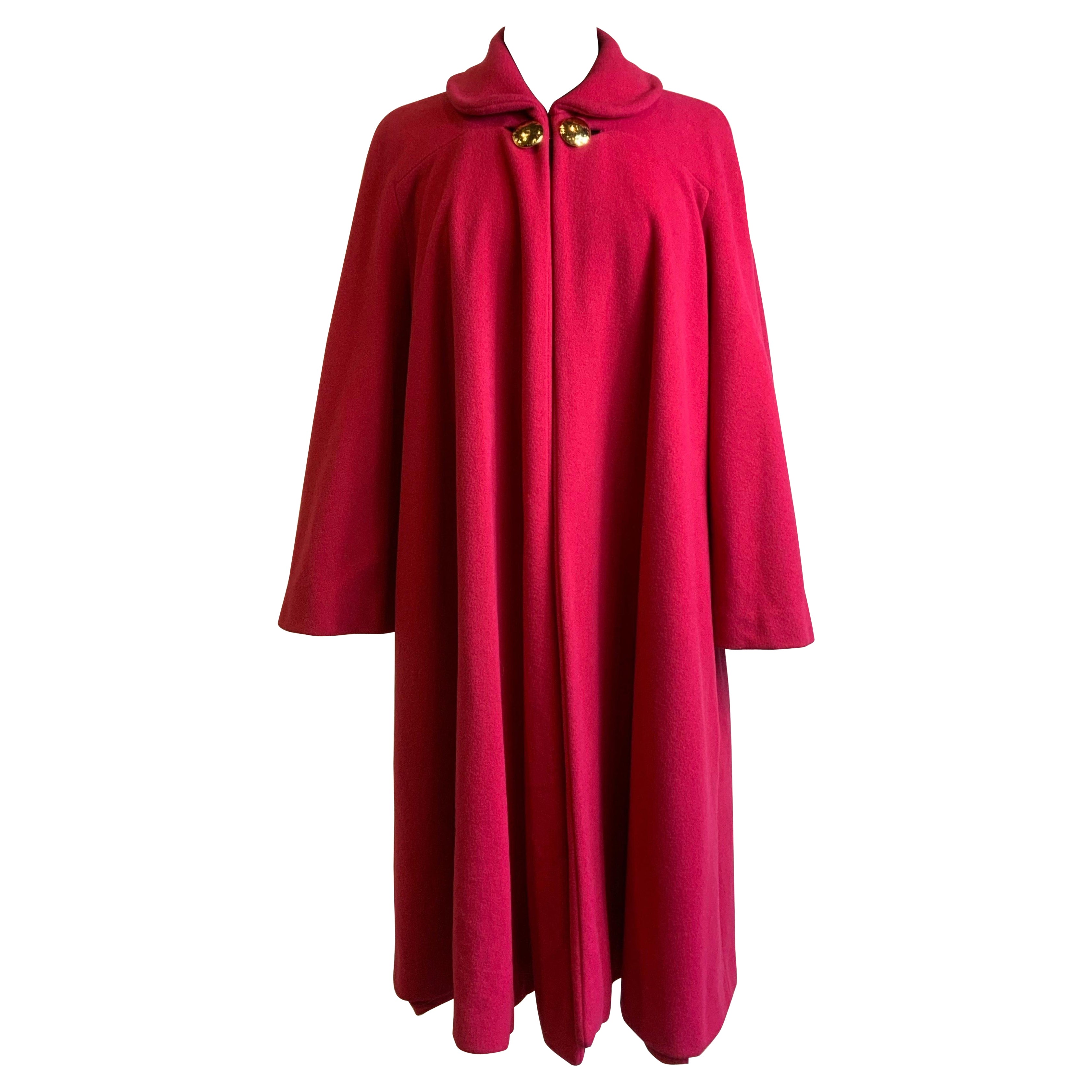 Mila Schon cashmere fuchsia vintage coat For Sale