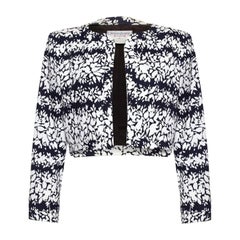 1990 Yves Saint Laurent Navy & White Bolero Jacket