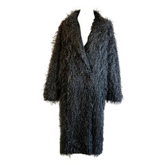 Abrigo gris con flecos Max Mara
