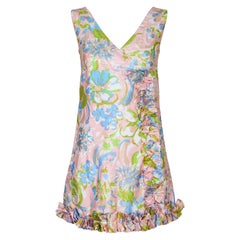 Blane's - Mini-robe à imprimé floral des années 1960
