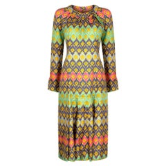 Used 1960s Lachasse Bee Pattern Silk Dress