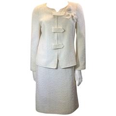 Chanel Winter White 2 Piece Skirt Suit 