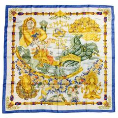 Hermes Le Matin Neuf Silk Twill Scarf by Joachim Metz 7