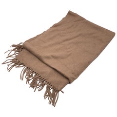 Max Mara Tan Beige Wool Stole Wrap Large Scarf Stole
