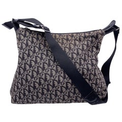 Christian Dior Black Logogram Oblique Canvas Messenger Bag