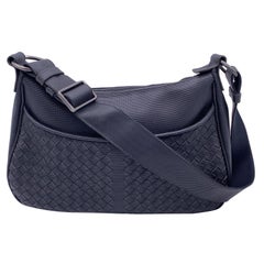 Bottega Veneta Black Intrecciato Canvas Shoulder Bag