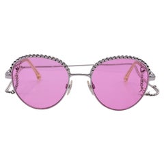 Chanel Silver Metal Pantos Sunglasses 2184 50/19 135mm with Chain