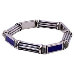 Gucci Bracciale Vintage in Argento 925 con Smalto Blu Bangle