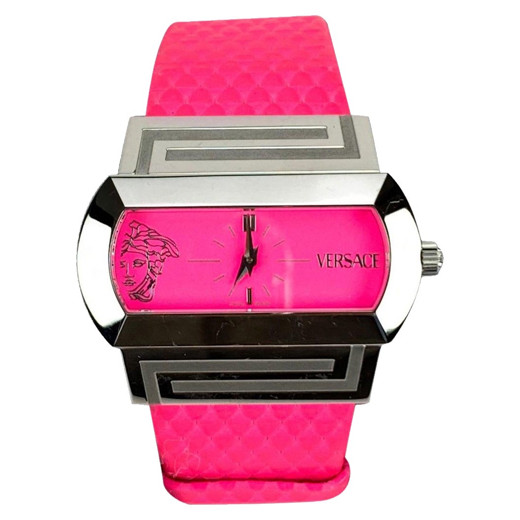 Versace Fluo Pink Fuchsia PSQ 99 Ladies Hippodrome Wrist Watch