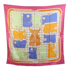Hermes Multicolor Silk Scarf Camails 1974 Francoise De La Perriere