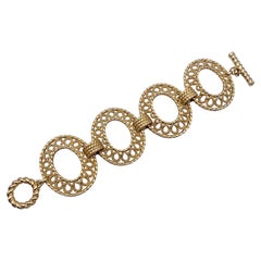 Christian Dior Vintage Gold Metall Oval Ring Statement-Armband