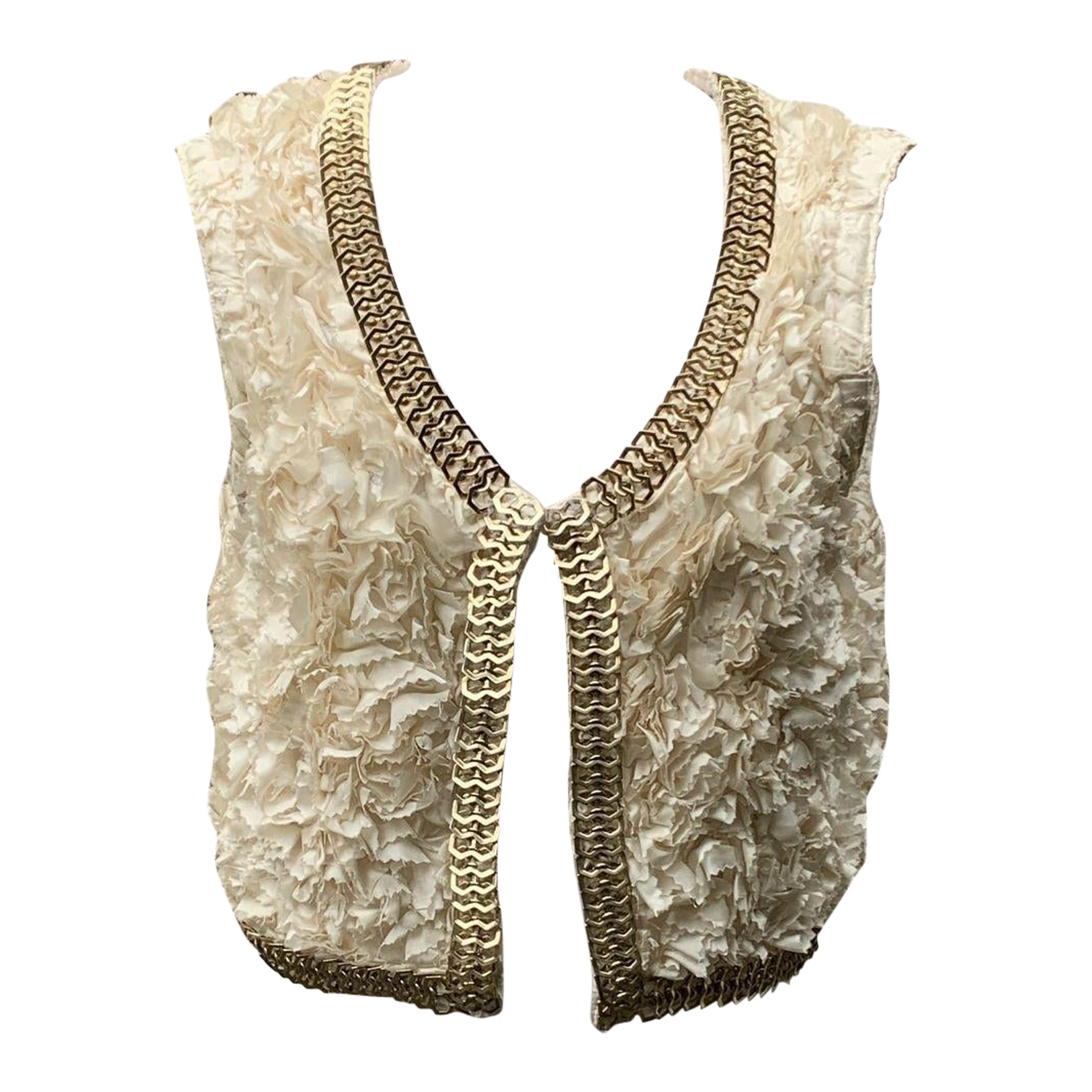 Givenchy Gilet con maniche increspate bianco taglia M.