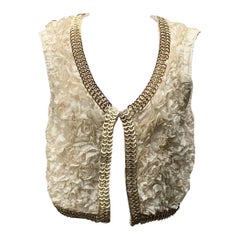 Givenchy Chaleco blanco con volantes Chaqueta sin mangas Talla M