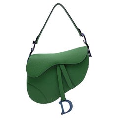 Christian Dior Bolso bandolera de piel verde con herrajes iridiscentes