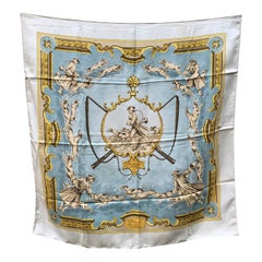 Hermes Vintage Silk Scarf Chiens et Valets 1963 Charles Hallo