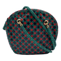 Sac à bandoulière vintage Bottega Veneta en cuir tissé tricolore