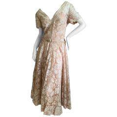 1930's Lace Dress with Belt from I. Magnin Importer 1