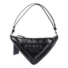 Borsa A Spalla Prada Triangle Logo Nero