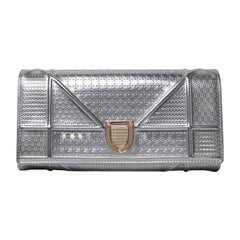 Pochette A Tracolla Dior Diorama Pelle Verniciata Silber