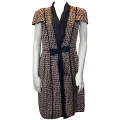 Prada Navy & Red Tweed Dress With Bow 9
