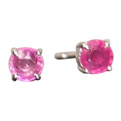 Ohrring mit Rubin, zertifizierter 1,00ctw Burma-Rubin 925 Sterlingsilber-Ohrring