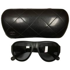 Chanel Black Matte Aviator Sunlgasses