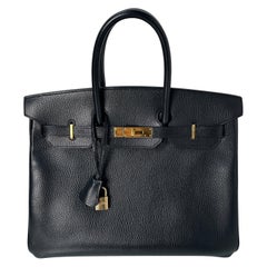 Hermes Black Ardennes Birkin 35 Bag