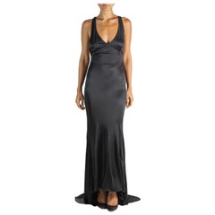 1990S Gucci Blue-Black Rayon Jersey Dress