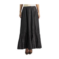 Jupe victorienne en satin de soie et de coton noir