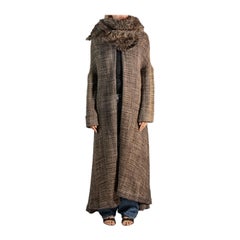 1990S Yohji Yamamoto Brown Silk Tweed Duster