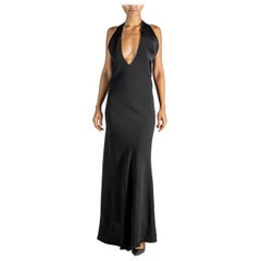 Morphew Collection'S Abito Iman in charmeuse di seta nera