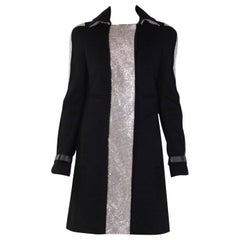 F/W 2012 Look n° 24nVersace Manteau plaqué en maille chaîne noire 38 - 2