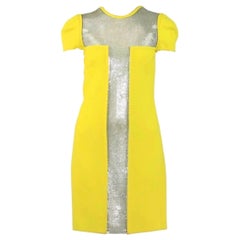F/W 2012 Look #21 Versace Yellow Dress with Metal Chain Mesh Size 38 - 2