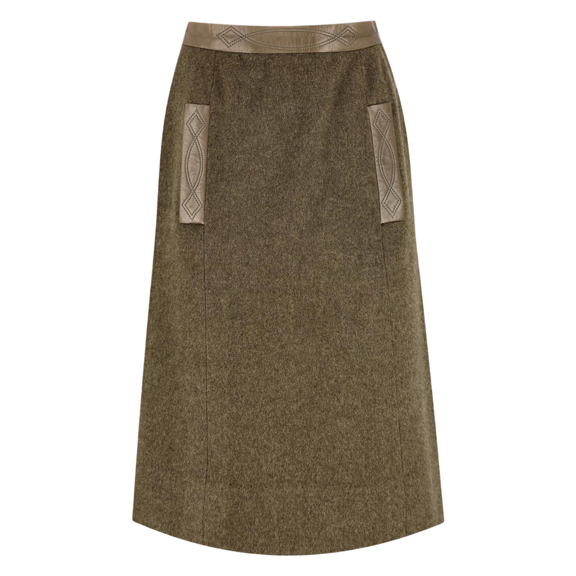 Hermes Wool & Cashmere Skirt For Sale