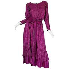 1970s Hand Painted Yves Saint Laurent Top & Skirt Set 1