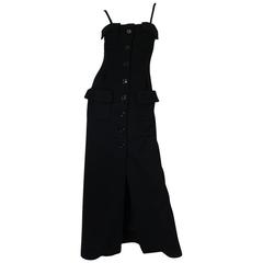 1960s Geoffrey Beene Button Front Black Boutique Dress 12