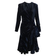 MIGNON Black Burnout Velvet Cocktail Dress, 1980's