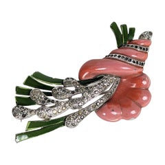 Trifari Art Deco Emaille-Muschelbrosche, Alfred Phillipe