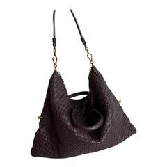 Bottega Veneta Maxi Convertible Tote Dunkelschokolade Braun Leder Gold HW 50cm
