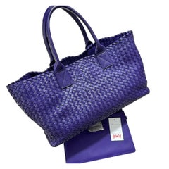 Bottega Veneta Cabat Tote Large Intreccio Royal Blue Leather 40cm