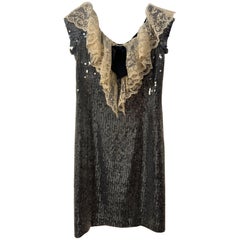 Chanel Autumn ’94 Lace Collar Sequin Shift Dress