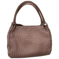 Bottega Veneta Parachute Shoulder Bag Intrecciato Dusty Nude Pink 33cm