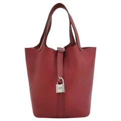 Hermes Picotin 18 Burgundy Clemence Taurillon Leather 2014