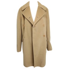 Prada camel wool goat hair double breasted coat