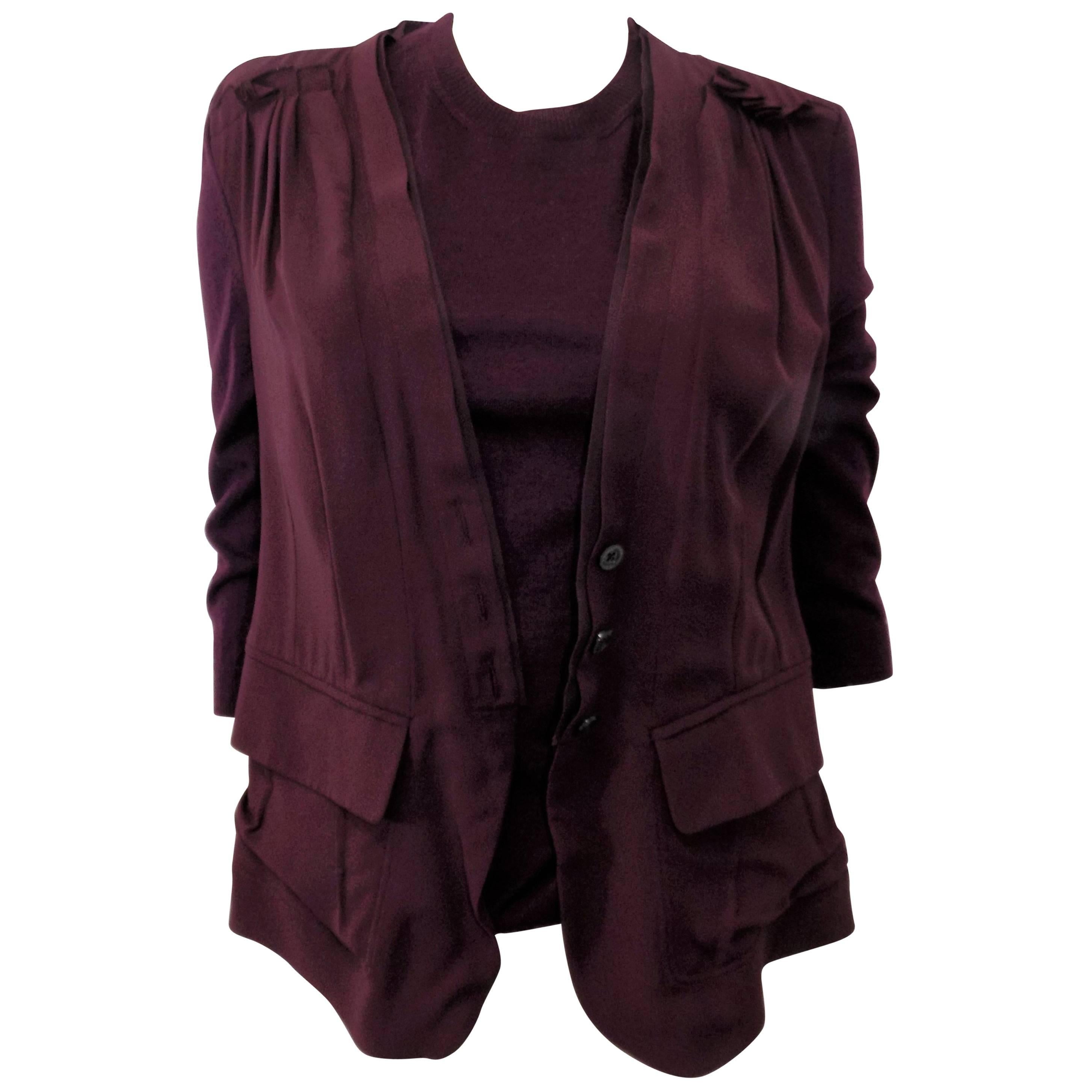 Nina Ricci silk and cashmere sweater set jaket/ top                           