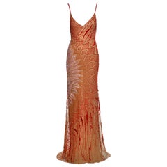 Gianni Versace Abito in tulle impreziosito con motivi geometrici, FW 1999