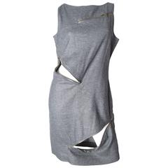 McQueen Grey Zipper Dress 7