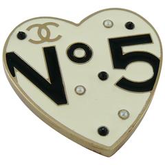 Chanel No. 5 Enamel Heart Brooch Pendant Spring 2006 9
