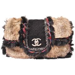 Chanel A/W 2010 FAUX Fur and Tweed Monogram Handbag